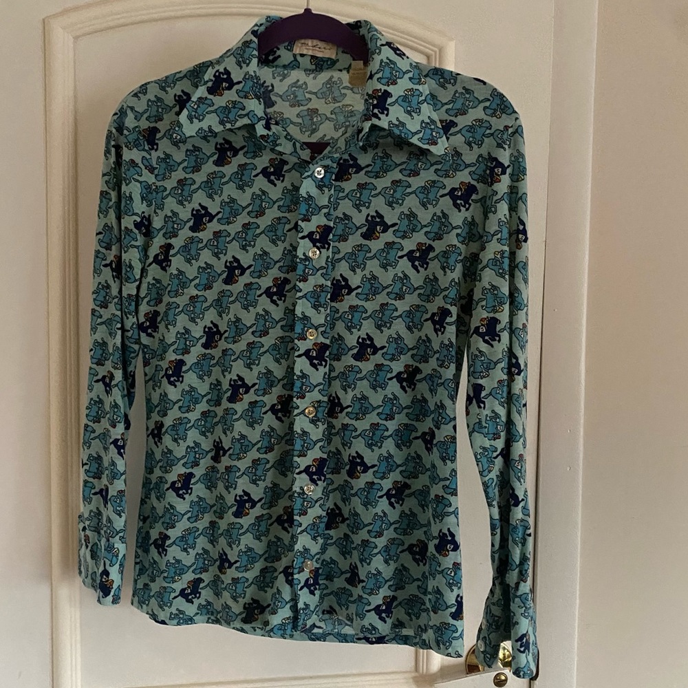 Vintage Jockey horse racing button down shirt M Ms.Sero Shirtmakers